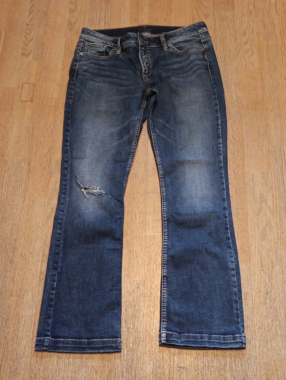Silver Jeans Women's Dark Blue Boot Cut with Light Distress